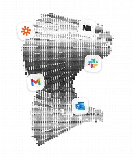 Pixel artwork with app icons