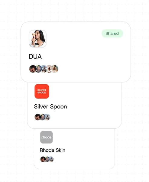 Shared client cards in Kyo