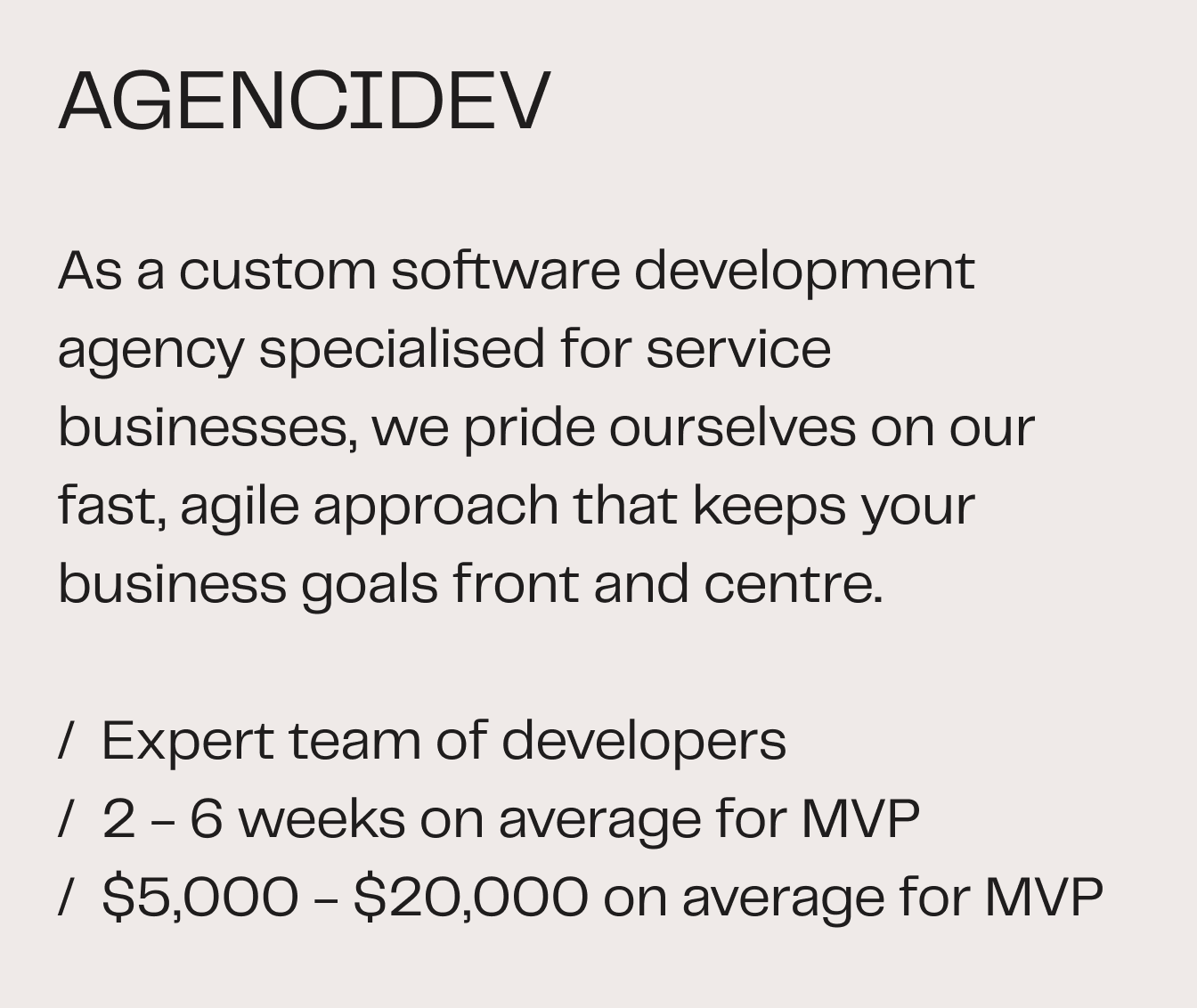 AGENCIDEV comparison