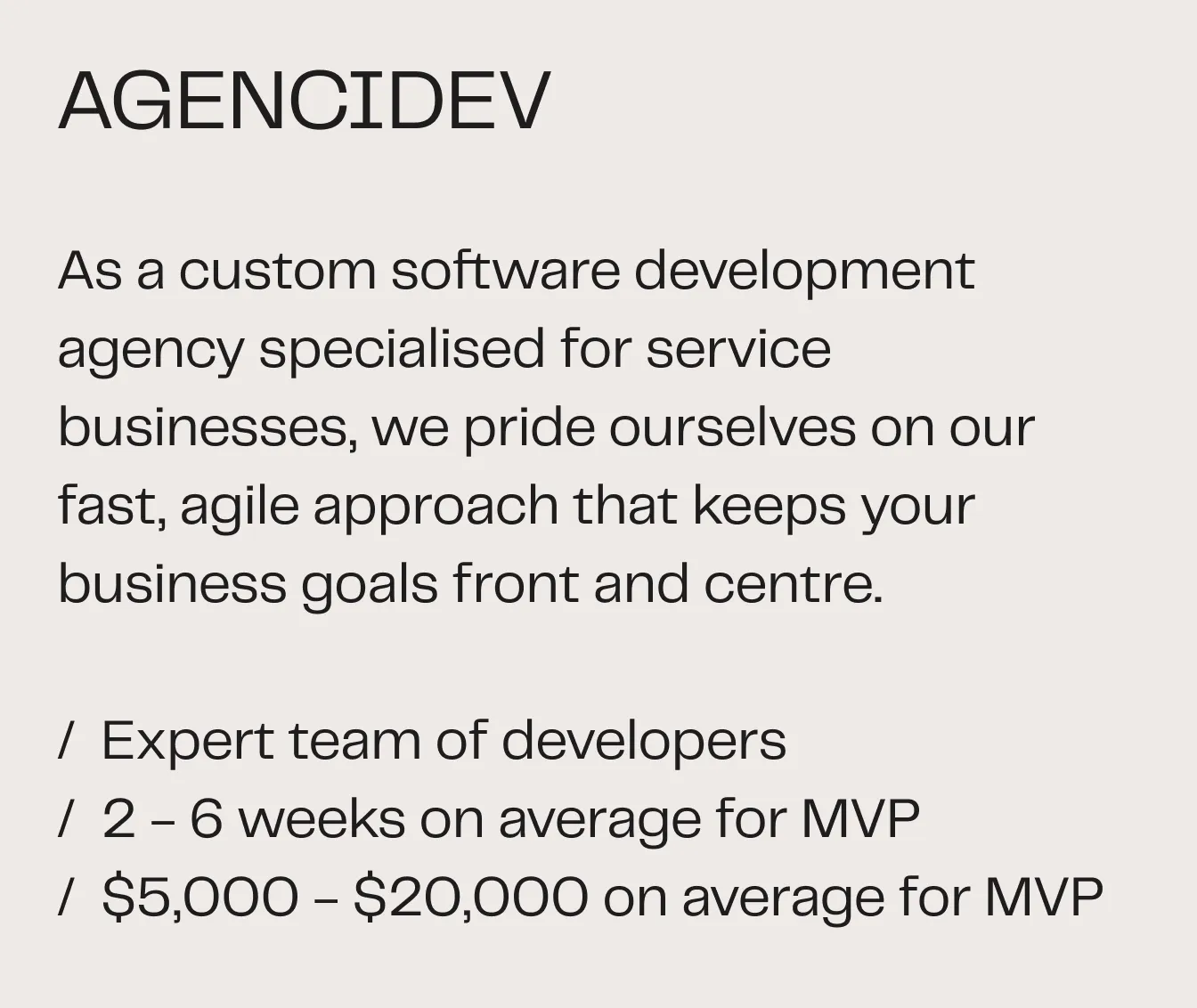 AGENCIDEV comparison